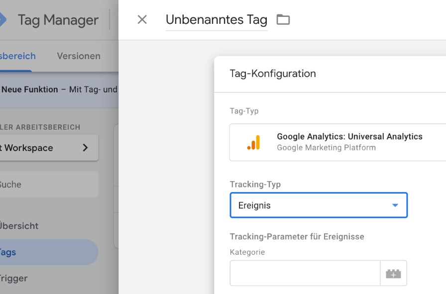 Tag Konfiguration im Google Tag Manager